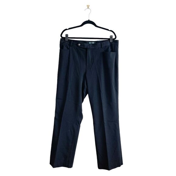 Lauren Ralph Lauren Adelle Womens Tailored Trouser Pants Black Relaxed Fit Size - Picture 1 of 7